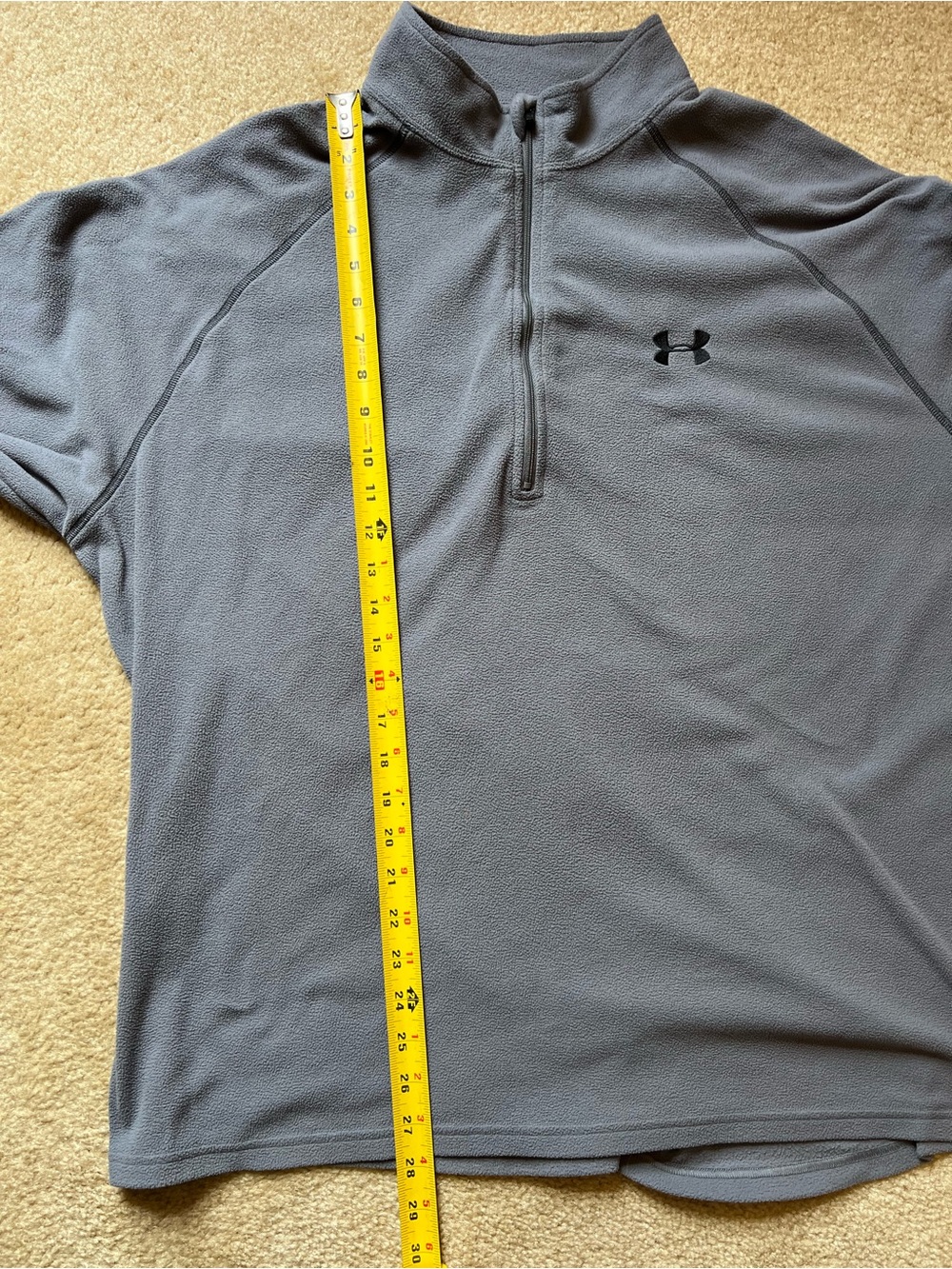 Under Armour Men's Quarter Zip Fleece Pullover Grey Size XL - Picture 3 of 6